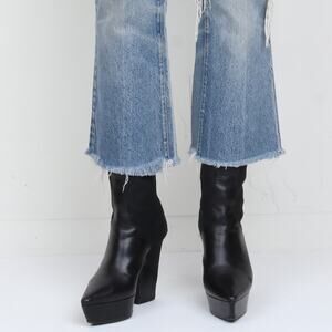 Jil Sander Black Leather Platform Boots 39